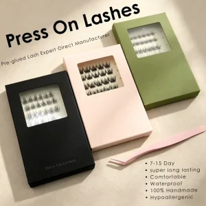 Thamel Synthetic Hair 7-15 Day Press-On Lash Cluster Kit-Handmade Cruelty-Free Self-Adhesive Reusable Eyelash Extensions (500