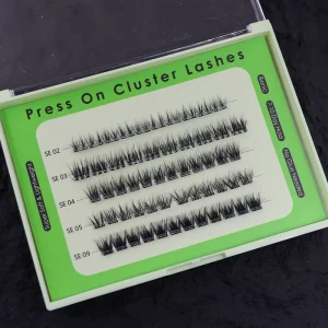 Thamel Synthetic Hair Manga Lash Clusters Extensions Self-Adhesive Reusable Glueless Press-On Lashes Invisible Clear Band