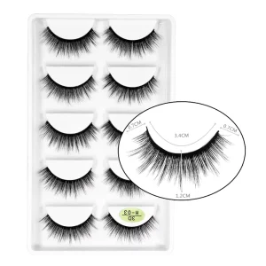 The Most Popular 5 Pairs 3D Silk Eyelashes Natural Style Private Label Packaging H Series H01 H16