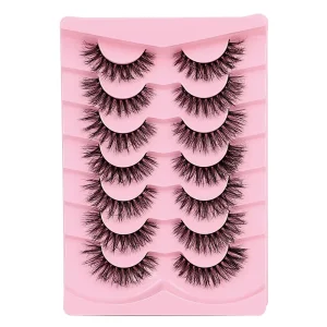 Thick Black European American Frizzy Messy Semi Hand Made Natural 3D Looking False Eyelashes 0.07MM Thickness Eyelashes