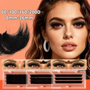Thick DIY Eyelashes Cluster 80D 200D Curl Wispy Individual Lashes Mix Eyelash Extensions False Eyelashes Extension