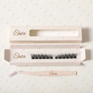 Thick Drama Press on Prebond Cluster Lashes Natural Pre Glue Lashes Self Adhesive Eyelash Cat Eye Premapped with One Row Package