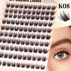Thick Fluffy Brown Color DIY Cluster Lashes Natural Brown Segmented Lashes False Brown Volume Diy Cluster Eyelashes