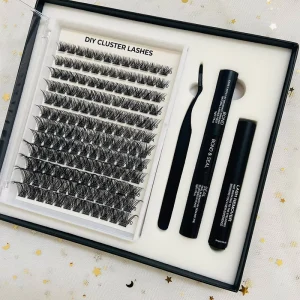 Thick Fluffy Lash Cluster Set Custom Logo Cluster Lash Kit