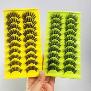 Thick Fluffy Natural Look Wispy Faux Mink 10 Pairs Full Strip Lashes Volume False Eyelashes