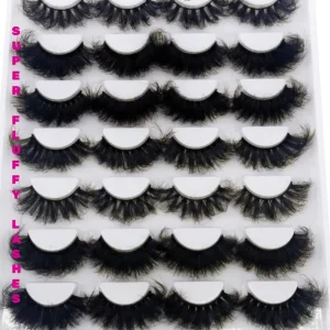 Thick Full Fluffy Mink Lashes 5d 25 mm Strip Eyelash Private Label Lash Strips Vendor