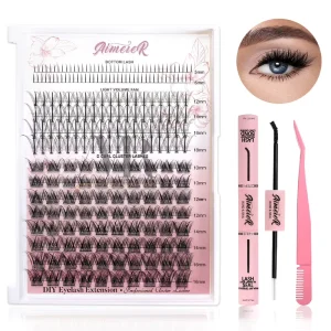 Thick Lashes Cluster Korean Pbt Fiber Faux Mink Hand Made DIY Lash Extension Kit Custom Lash Clusters Kit