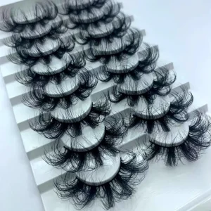 Thick Natural Eyelashes 8 Pairs Multilayer Hand Made Soft Curling 25mm False Eyelashes Set