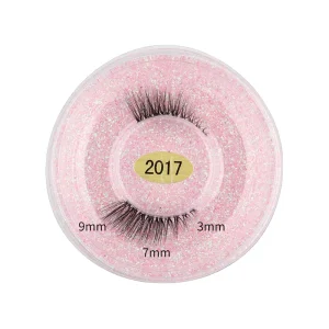 Thick Natural False Eyelashes 1 Pair Half Lashes Plastic Cotton Stalk Eyelash Tray Clear Band Outer Corner