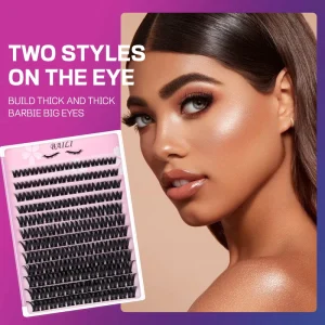 Thick PBT Semi handmade False Eyelashes Large Capacity Segmented Single cluster Design Self adhesive Natural looking Curled