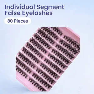 Thick Segmented False Eyelashes 80P Large Capacity EU US Style DIY Eyelash Extension Kit