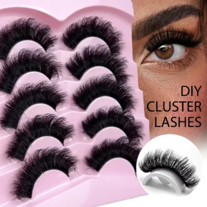 Thick Style Black stem Multi layered Three dimensional Exaggerated Stage Makeup 5 Pairs Per Pack Full length Eyelashes