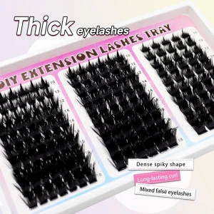 Thick Volume DIY Segmented Eyelashes Dense Fluffy Cluster Lashes Superfine Band Reusable Individual False Lash Extensions