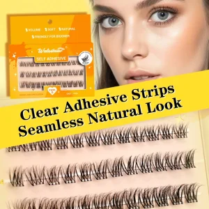 Thin Band Segment Eyelashes Pre Glued Diy Lash Extension Press on Cluster Lashes
