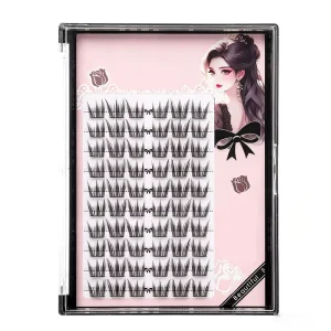Thin Soft Black Premade Fan Segment Lashes Wispy Fluffy Daily Makeup DIY Home Extension Cluster Eyelashes