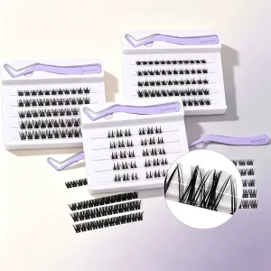 Thin Stem Natural Daily Look Mixed Curls Beginner Friendly Segmented Individual Lash Bundles Cluster Eyelashes