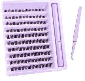 Tiny Round Soft Tip Cluster Lashes Short Slim Spec Retro Gentle Vibe Casual Theme Party Portrait Looks