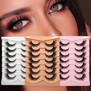 Top Ranking Suppliers 3D Mink Ultra Soft Cat Eye Eyelashes Custom Packaging 10 Pairs Natural Synthetic Hair Press on Half Lash