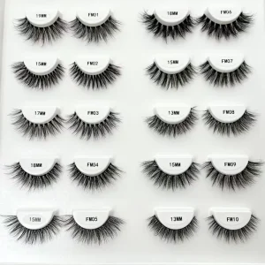 Top Sale Clear Band Siberian Mink Natural Long Handmade Eyelashes 3D Vendor 0.12mm Thickness 25 30 Uses Black Colorful