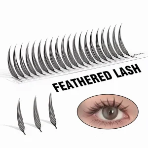 Tower Spire Eyelash Extension Handmade for Feathered Style Comic Wings Lash 0.07 Thin Flakes with CD Curl Vegan LC BC