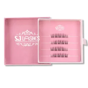 Transparent Band Segment Self Adhesive Lashes Glue Free False Eyelashes Reusable DIY Pre Glued Cluster Lashes Customized Packing