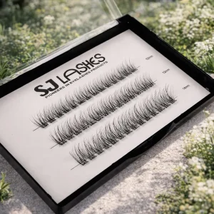 Transparent Band Self Adhesive Segment Lashes Glue Free Cluster False Eyelashes DIY Pre Glued Lash Extension Reusable OEM