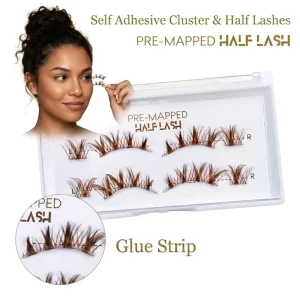 Transparent Band Self adhesive DIY Eyelashes Glue free Half Lashes & Clusters Combo Private Label Custom Logo Lash Box Factory