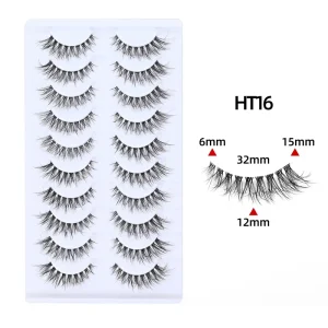 Transparent Stem Full Faux Mink Strip Lashes Natural Style Fluffy Strip Eyelashes Ultra-light & Easy to Apply
