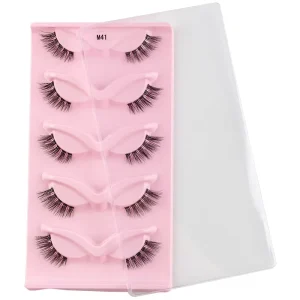 Transparent Strip Lashes Professional Eyelash Supplier 3D Effect Faux Mink Lashes Beauty Tools for Daily Makeup