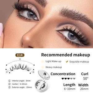 Travel Reusable Magnetic Clip Eye Lashes Kit No Glue No Liner Magnetic Lashes with Applicator