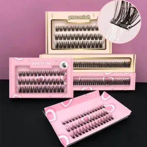 Trendy Ombre Black to Brown Shiny Glitter Colored Fairy Style Lovely Photoshoot Beauty Cluster Eyelashes