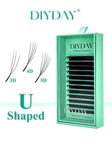 U Shaped 5DW Natural Soft Handmade PBT Eyelash Extensions