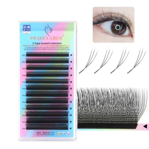U Type Clover Eyelash Extension 0.07mm C D DD Curl Soft Natural Faux Vegan Cruelty Free Lashes