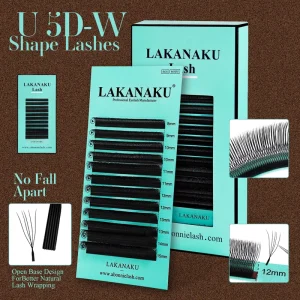 U W Style 3D 4D 5D Eyelash Extension Handmade U shaped Premade Volume Fio Lashes PBT Fiber Natural Mink False Eyelash