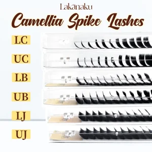 UJ LJ Pre Bundled Spike Lashes Camellia Eyelashes Automatic Flowering Eyeash Extensions Blooming Lash LB UB Lash Tray All Size