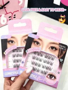 UNW Ultra-thin Non-adhesive Transparent Natural-looking False Eyelashes with a Curled Effect for Any Occasion