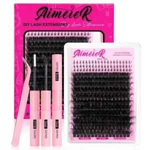 US Local Stock 233PCS 25mm Length D Curl Ultra 200D 7 25mm Cluster Lashes Kit with Bottom Lash