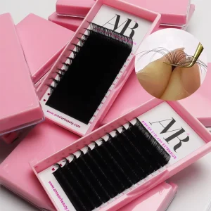 US Local Stock Easy Fan Soft Bulk Eyelash Extensions Synthetic Matte Black Cashmere Volume Lash Extension Trays
