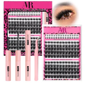US Local Stock Fluffy 10 18mm Diy Clusters Lashes 3D Thin Band Volume Lash Cluster Kit with Bottom Lash