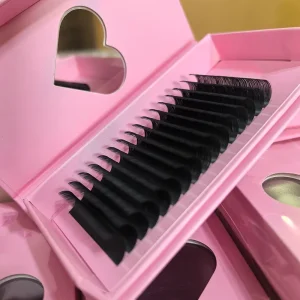 US Warehouse Private Logo Korean PBT Fiber Matte Black Velvet Mix Extension Faux Mink Lashes Cashmere Volume Foil Back CC Silk