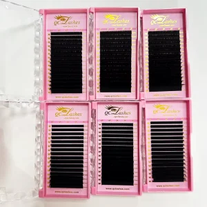 USA Warehouse Matte Dark Black Volume Lashes Extension Tray Soft Fluffy 0.03 05 07mm Vegan Cashmere Lash Extensions