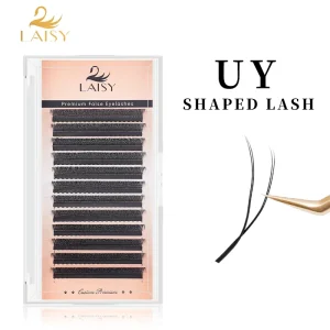 UY Shape Premade Eyelash Extensions Matte Black Korean PBT Dense Pack Lash Tray L LB LC LD M LU Curl Private Label OEM