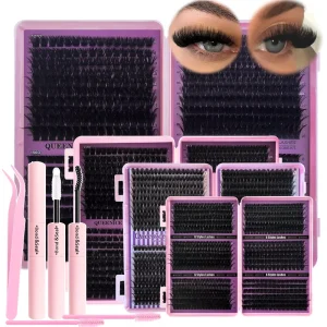 Ultra Dense Segmented False Eyelash Large Capacity Set Includes Eyelash Glue Tweezers And Eyelash Brush Soft Texture