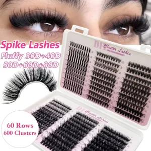 Ultra Fluffy Cat Eye Lash Clusters Volume DIY Eyelash Extensions for Dramatic Voluminous Eye Makeup Looks Long Lasting