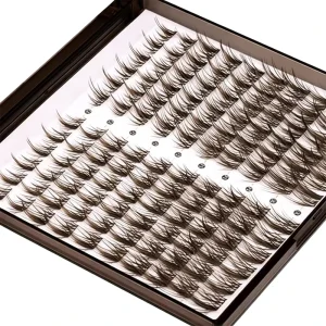 Ultra Fluffy Spiky Shape Waterproof Sweatproof Daily Dating Makeup 24 Rows Premium Synthetic Cluster Eyelashes