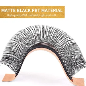 Ultra Soft Glossy Black Individual Lash Extensions Durable Faux Mink Cruelty Free Handmade Invisible Clear Band Eyelashes for