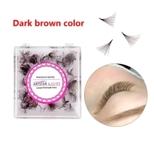 Ultra Speed Fans 10D 0.05 Mix D Brown Color Promade Volume Fans Lashes Pointy Base Loose Premade Fans