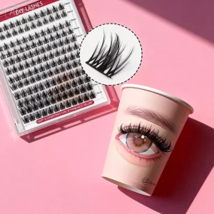 Volume Cluster Lashes Mink Effect Fluffy Individual Lash Clusters Long Lasting Cluster False Lashes for Party & Wedding Makeup