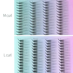 Ultra thin Base L CURL Premade Lash Extension 9-15mm Faux Mink Pre Made Volume Fans Eyelash Extensions