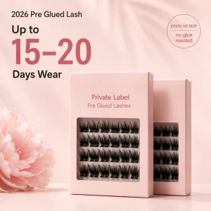 Up to 15 20 Days Wear Waterproof Handmade Natural Lightweight Pre Glued Bond Press on Clusters Lashes Self Adhesive Lash Cluster
